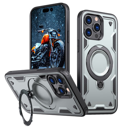 For iPhone 14 Pro Case Compatible with MagSafe Military Protection PC+TPU Kickstand Phone Cover