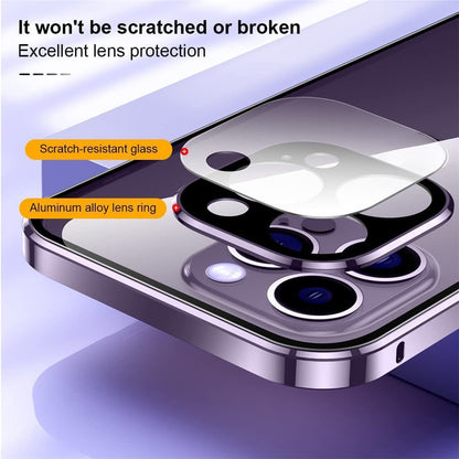 For iPhone 16 Pro Max Case Magnetic Adsorption Double Sides Tempered Glass+Metal Phone Cover with Buckle