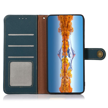 KHAZNEH For Samsung Galaxy S25 Ultra Case Genuine Cow Leather RFID Blocking Wallet Phone Cover