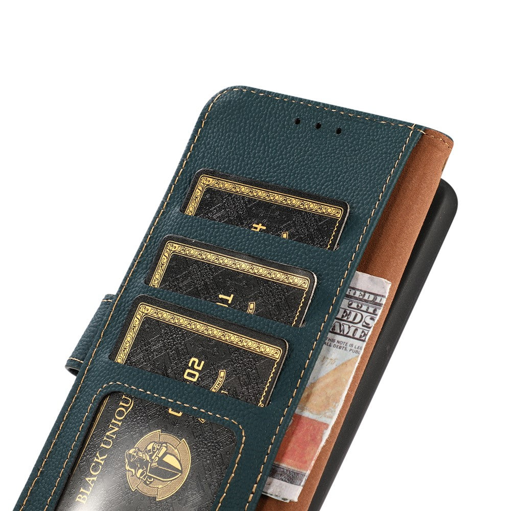 KHAZNEH For Samsung Galaxy S25 Ultra Case Genuine Cow Leather RFID Blocking Wallet Phone Cover