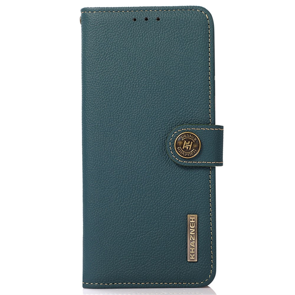 KHAZNEH For Samsung Galaxy S25 Ultra Case Genuine Cow Leather RFID Blocking Wallet Phone Cover