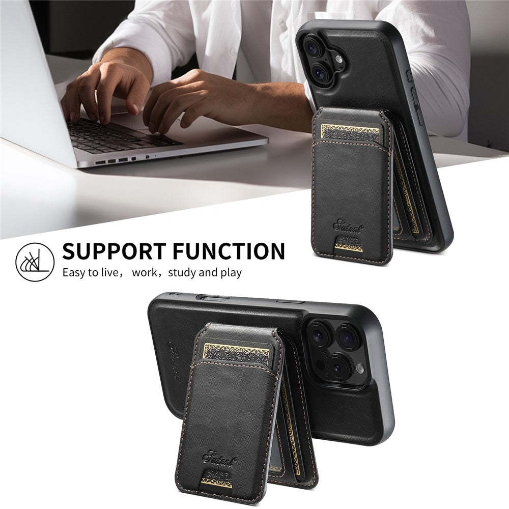 SUTENI H15 For iPhone 16 Pro Max Magnetic Case Detachable Card Holder Phone Cover