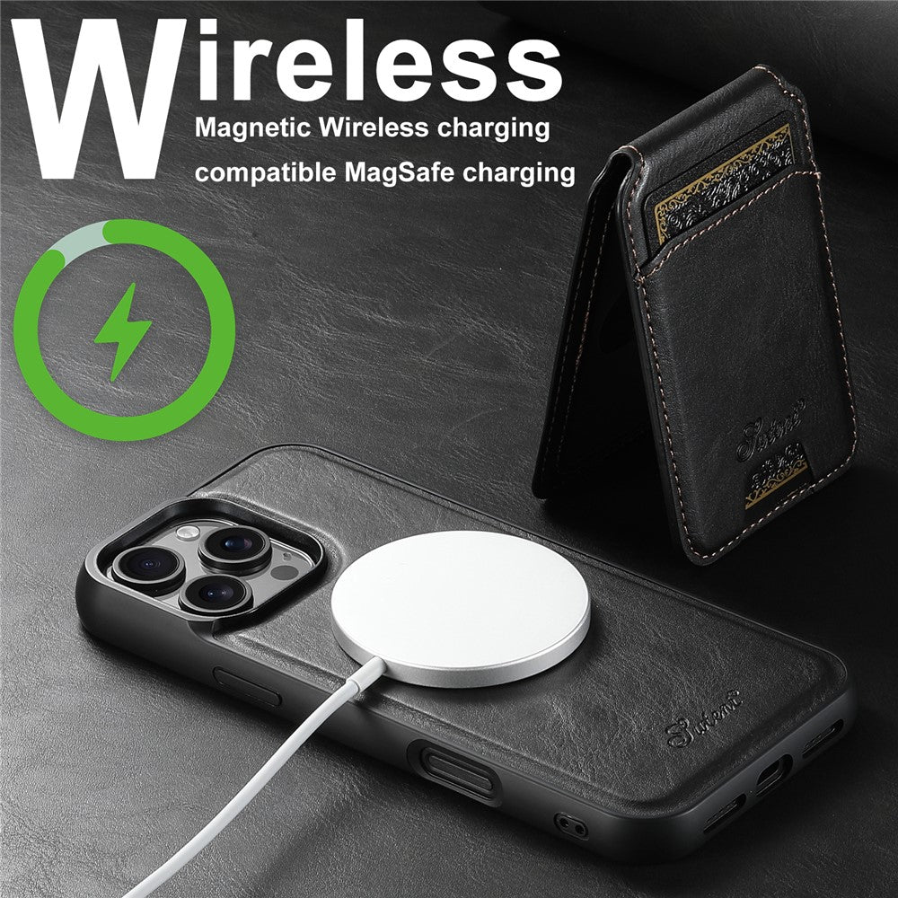 SUTENI H15 For iPhone 16 Pro Max Magnetic Case Detachable Card Holder Phone Cover