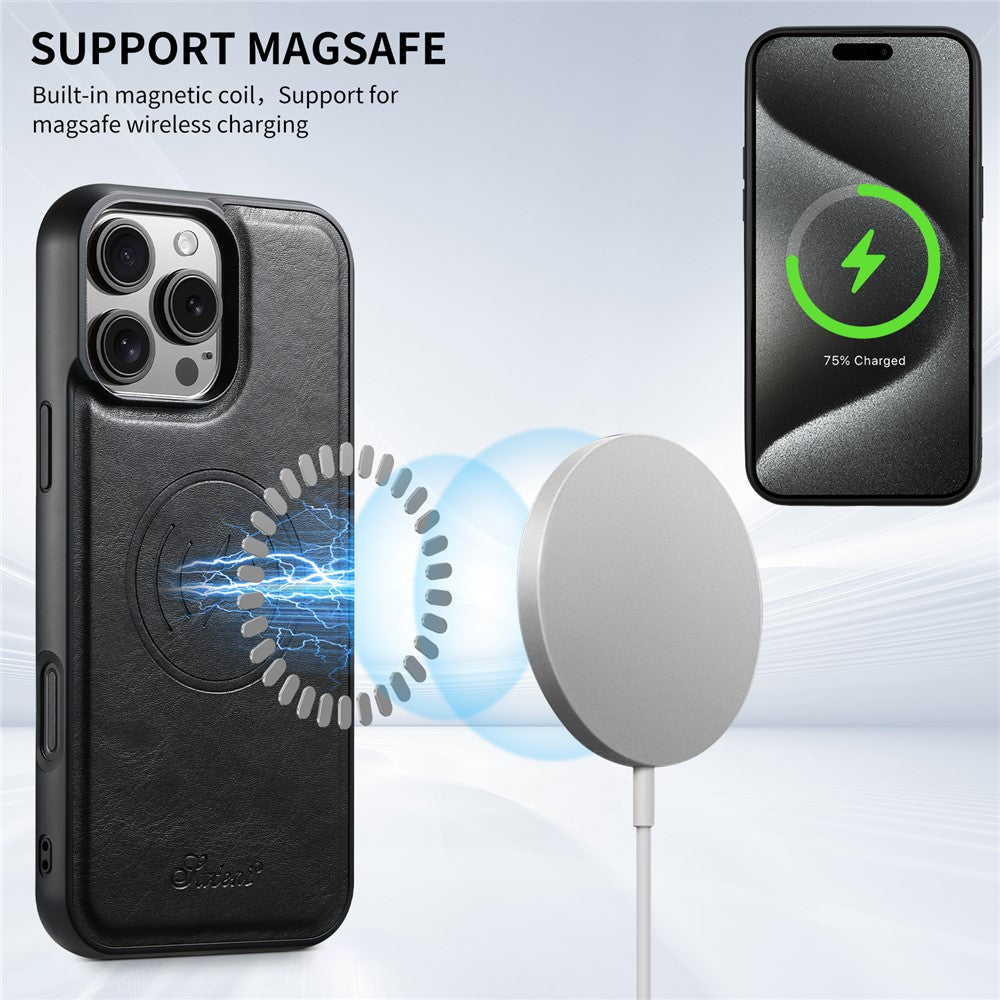 SUTENI H15 For iPhone 16 Pro Max Magnetic Case Detachable Card Holder Phone Cover
