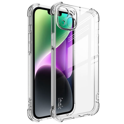 IMAK For iPhone 14 Plus Flexible TPU Clear Phone Back Cover Four Corners Airbag Anti-drop Case