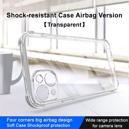 IMAK For iPhone 14 Plus Flexible TPU Clear Phone Back Cover Four Corners Airbag Anti-drop Case