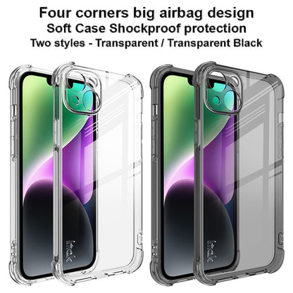 IMAK For iPhone 14 Plus Flexible TPU Clear Phone Back Cover Four Corners Airbag Anti-drop Case