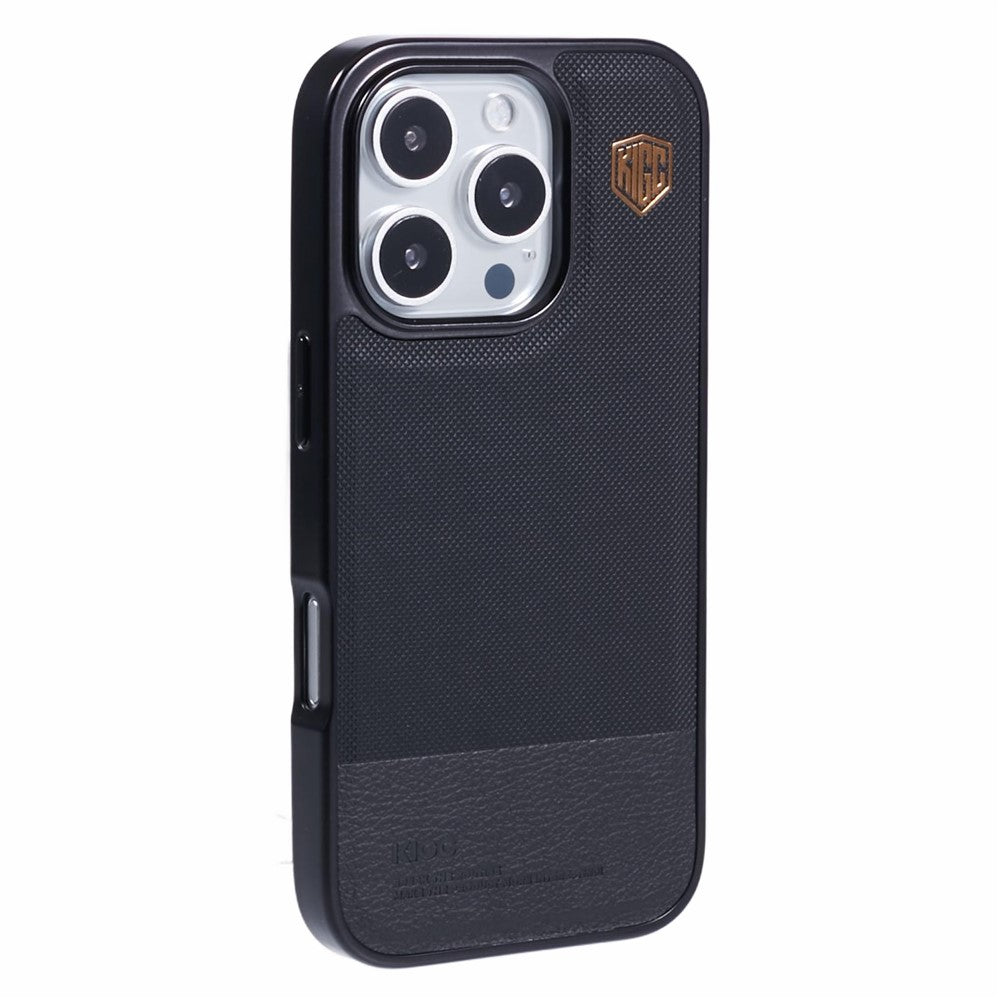 KIGC For iPhone 16 Pro Max Case PC+TPU+PU Electroplating Phone Cover