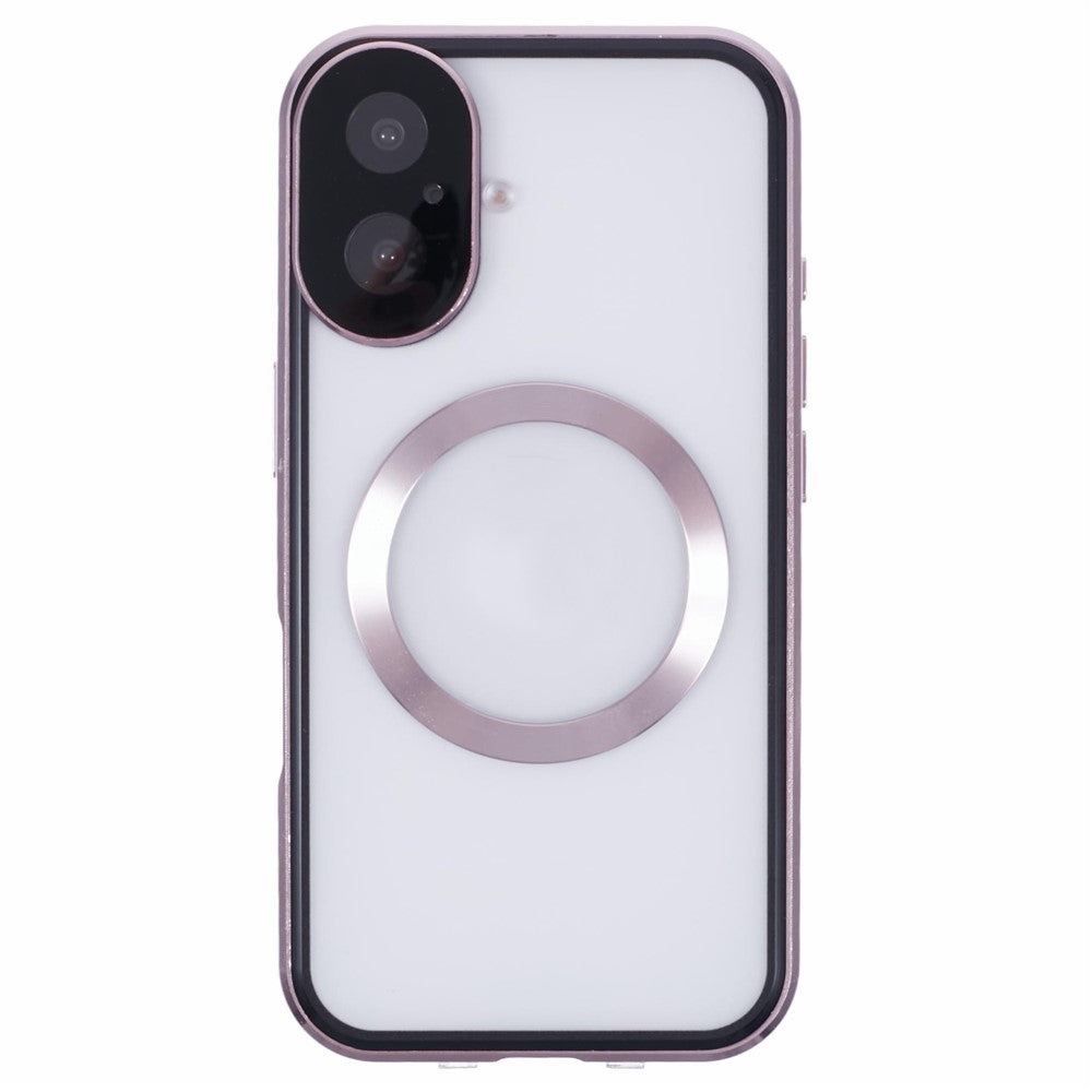 For iPhone 16 Case Double Sides Tempered Glass Phone Cover Compatible with MagSafe Full Protector