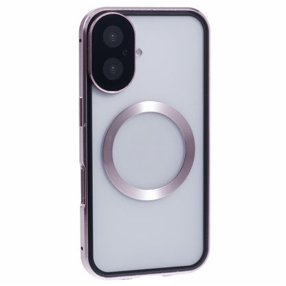 For iPhone 16 Case Double Sides Tempered Glass Phone Cover Compatible with MagSafe Full Protector