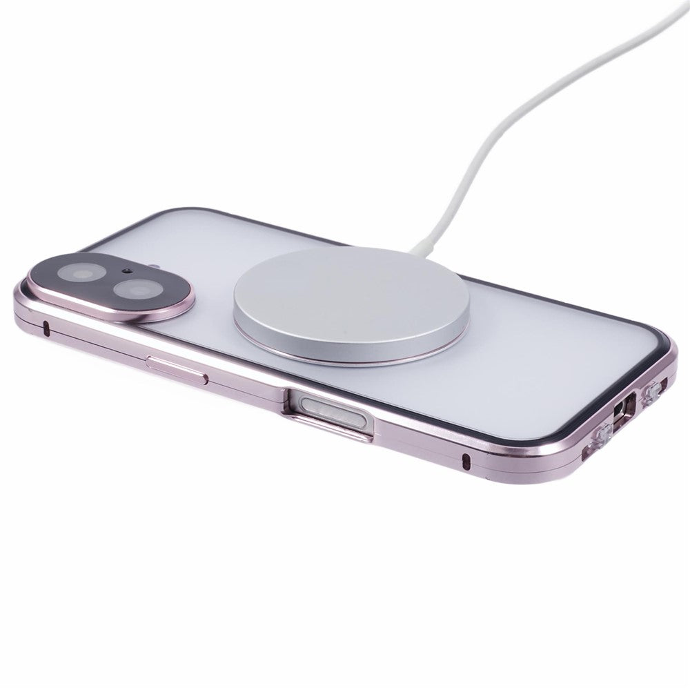 For iPhone 16 Case Double Sides Tempered Glass Phone Cover Compatible with MagSafe Full Protector