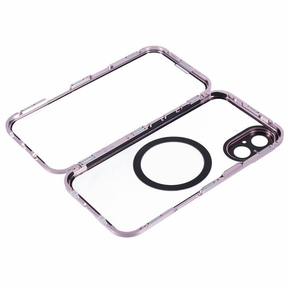 For iPhone 16 Case Double Sides Tempered Glass Phone Cover Compatible with MagSafe Full Protector