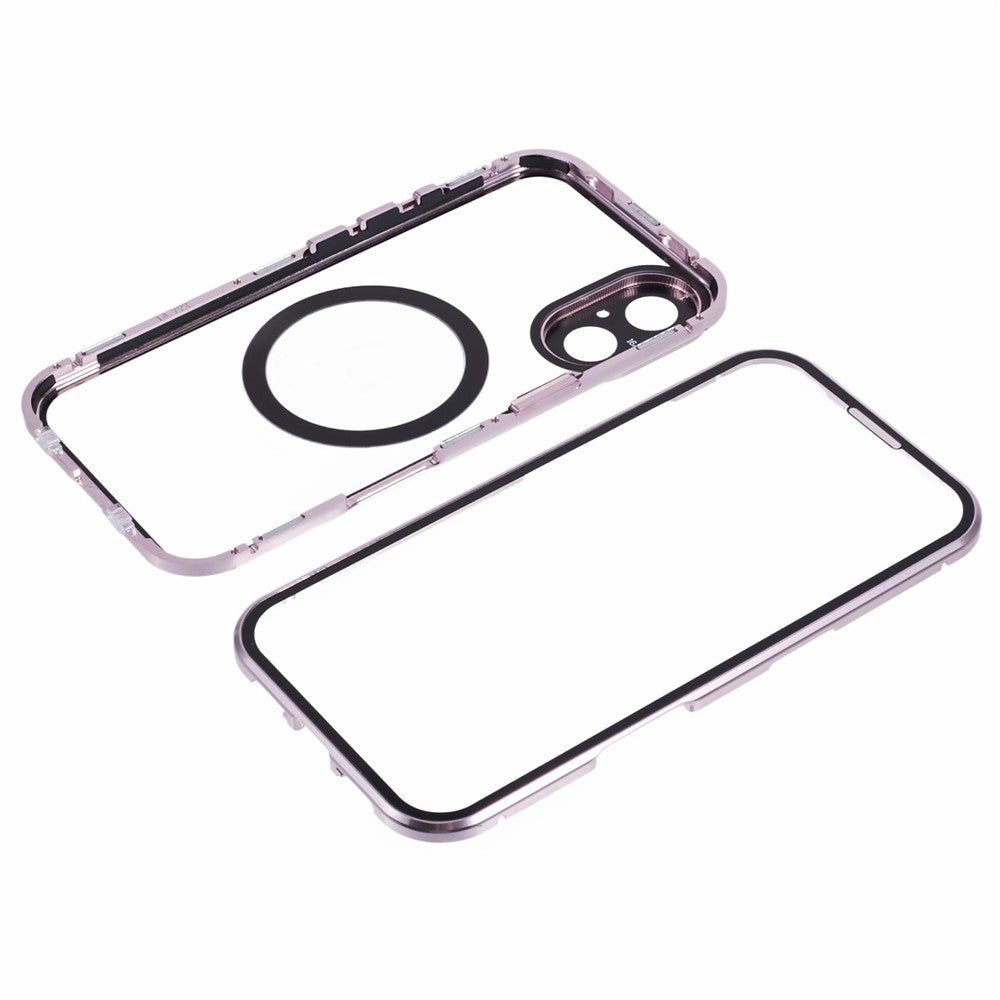 For iPhone 16 Case Double Sides Tempered Glass Phone Cover Compatible with MagSafe Full Protector