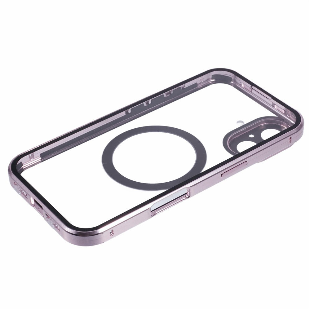 For iPhone 16 Case Double Sides Tempered Glass Phone Cover Compatible with MagSafe Full Protector