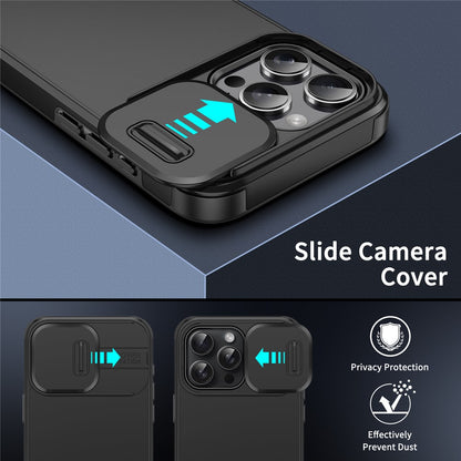 For iPhone 16 Pro Max Case PC+TPU Shell with Slide Camera Phone Cover