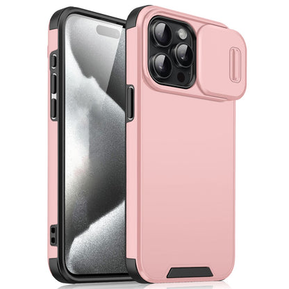 For iPhone 16 Pro Max Case PC+TPU Shell with Slide Camera Phone Cover