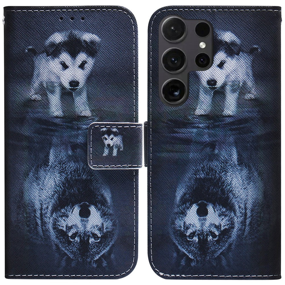 For Samsung Galaxy S25 Ultra Wallet Case Pattern Print Leather Phone Cover