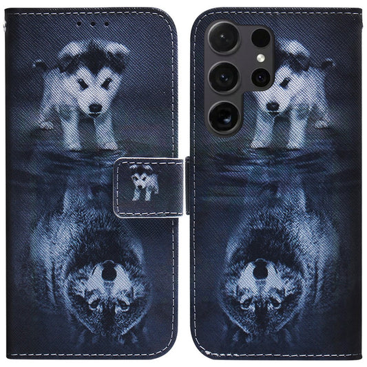 For Samsung Galaxy S25 Ultra Wallet Case Pattern Print Leather Phone Cover