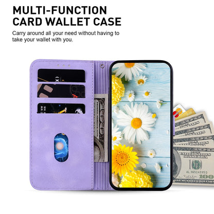 For Samsung Galaxy S25 Ultra Case Lily Flower Imprint Leather Phone Cover with Stand