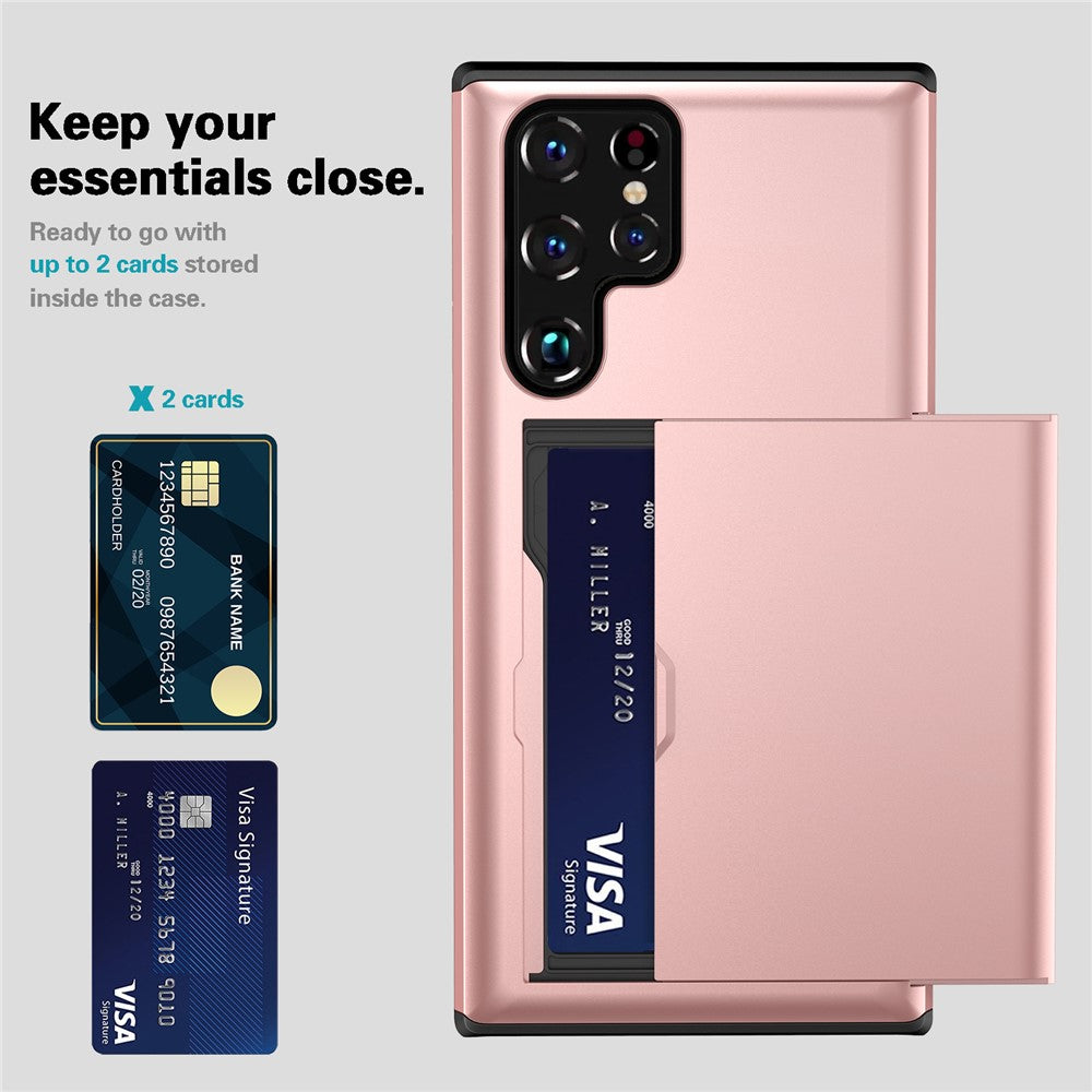 For Samsung Galaxy S25 Ultra Case with Card Holder TPU + PC Phone Back Cover