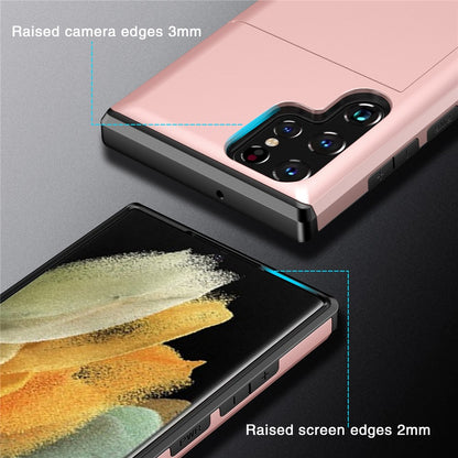 For Samsung Galaxy S25 Ultra Case with Card Holder TPU + PC Phone Back Cover