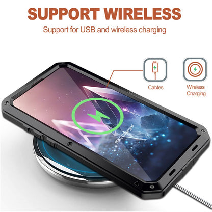 For iPhone 16 Case Silicone+Metal Phone Cover with Tempered Glass Screen Protector