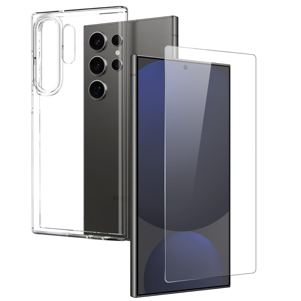 NORTHJO For Samsung Galaxy S25 Ultra TPU Phone Case+Tempered Glass Film (Support Fingerprint Unlock)