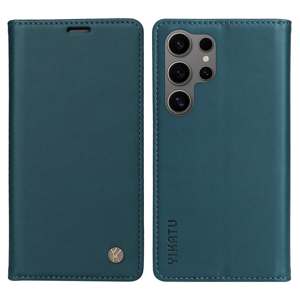 YIKATU YK-001 For Samsung Galaxy S25 Ultra Case Stand Leather Phone Cover Strong Magnetic Closure