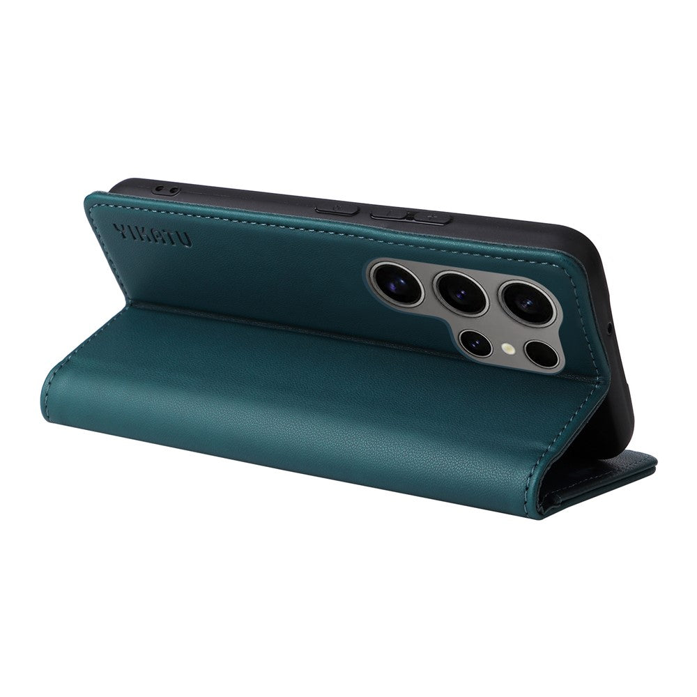 YIKATU YK-001 For Samsung Galaxy S25 Ultra Case Stand Leather Phone Cover Strong Magnetic Closure