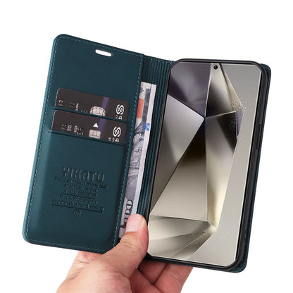 YIKATU YK-001 For Samsung Galaxy S25 Ultra Case Stand Leather Phone Cover Strong Magnetic Closure