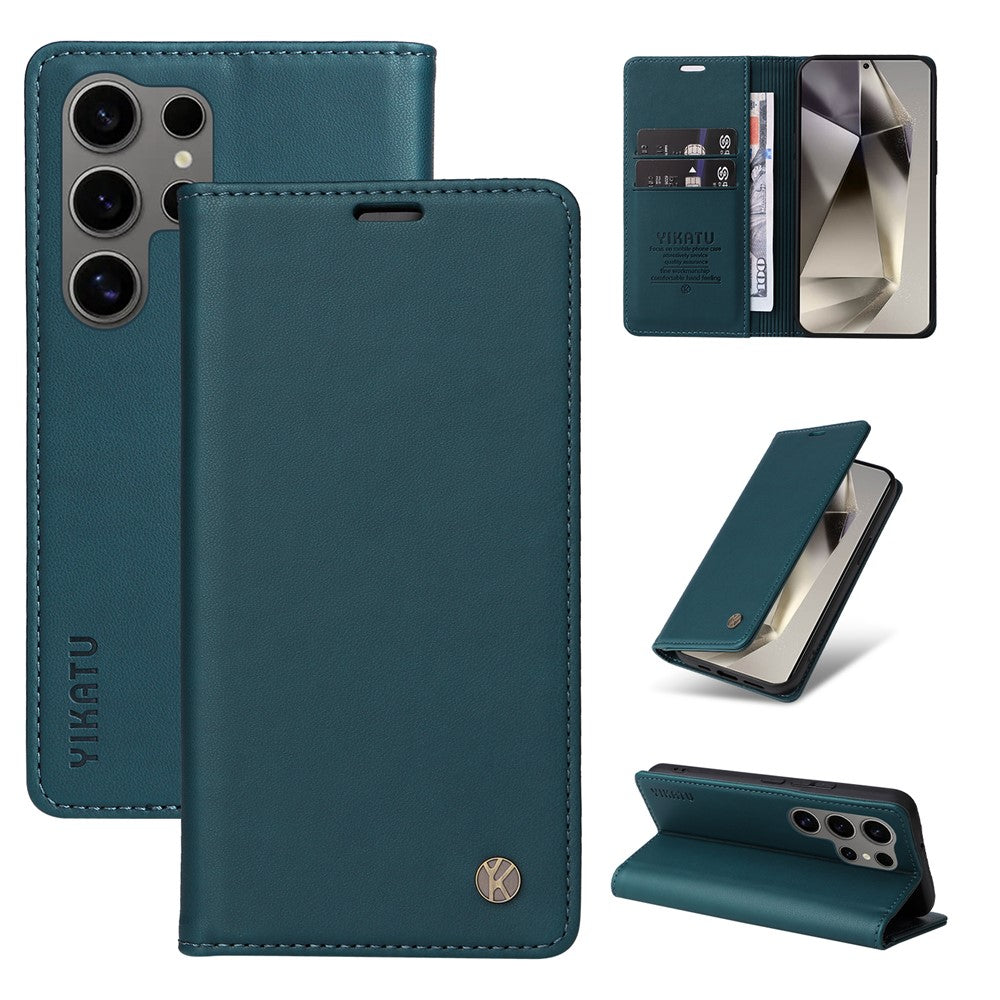 YIKATU YK-001 For Samsung Galaxy S25 Ultra Case Stand Leather Phone Cover Strong Magnetic Closure