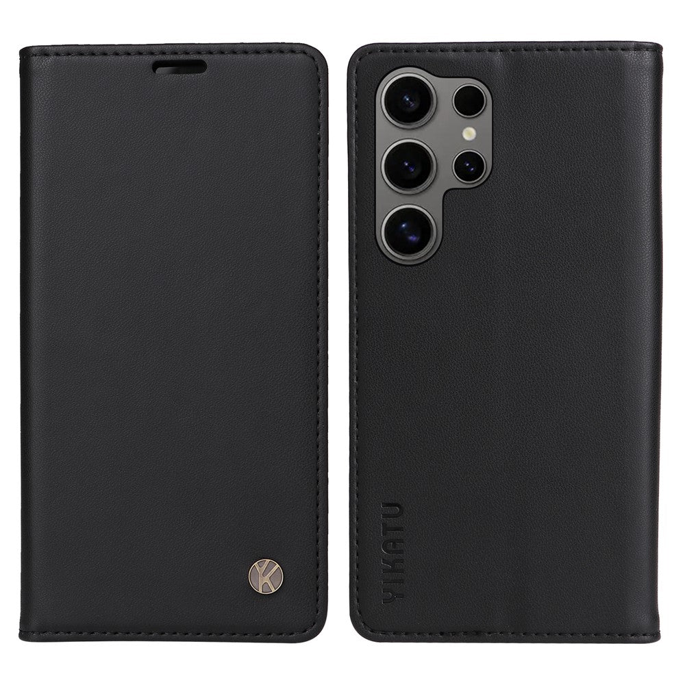 YIKATU YK-001 For Samsung Galaxy S25 Ultra Case Stand Leather Phone Cover Strong Magnetic Closure
