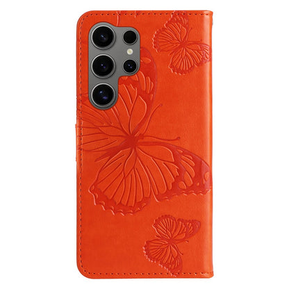 For Samsung Galaxy S25 Ultra Wallet Case Floral Butterfly Imprinted Leather Phone Cover Stand