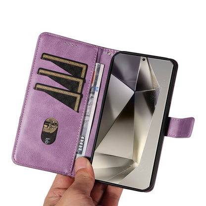 For Samsung Galaxy S25 Ultra Case Leather Geometric Line Wallet Phone Cover with Wrist Strap