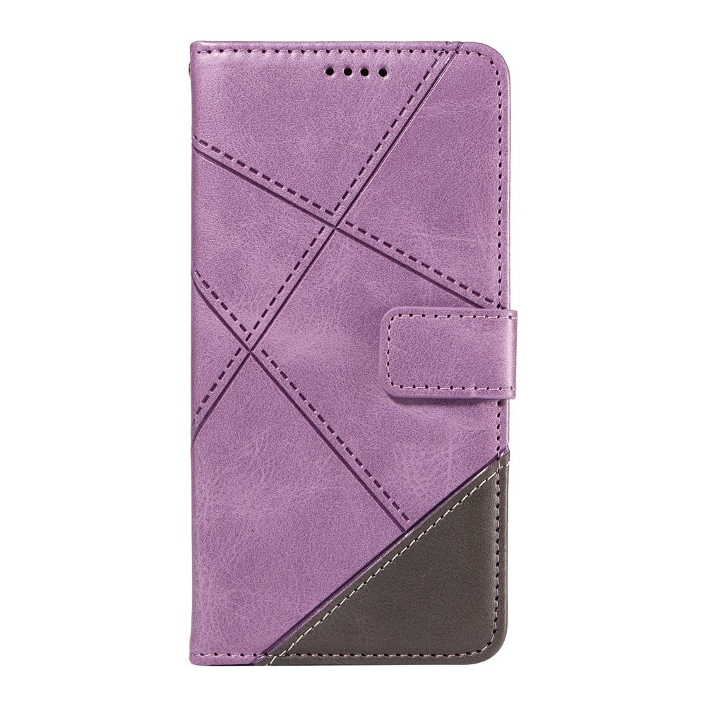 For Samsung Galaxy S25 Ultra Case Leather Geometric Line Wallet Phone Cover with Wrist Strap