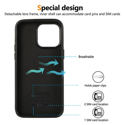 For iPhone 14 Pro PU Leather Back Case Card Holder Kickstand Phone Cover with Wrist Strap