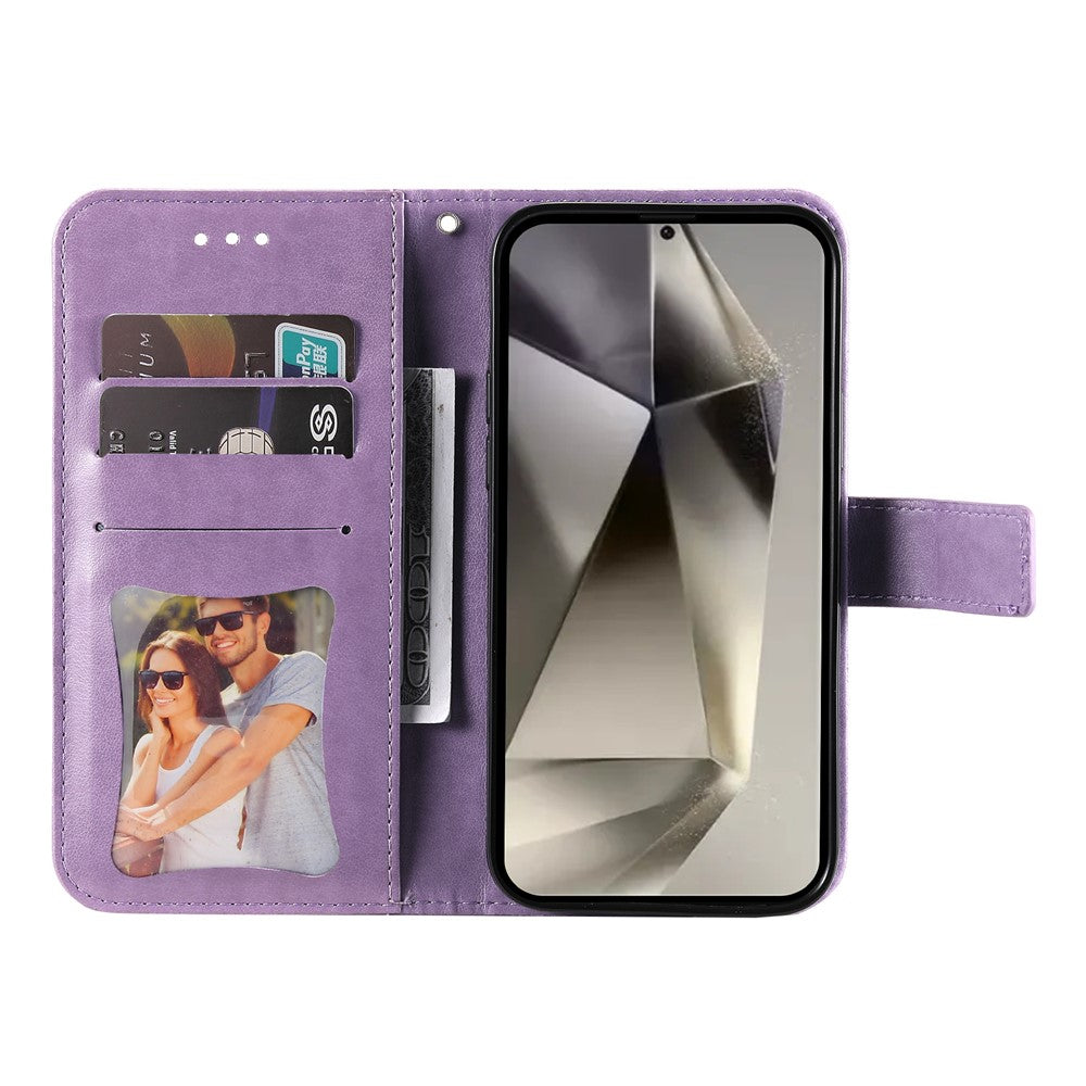 For Samsung Galaxy S25 Ultra Case Floral Pattern PU Leather Wallet Stand Phone Cover