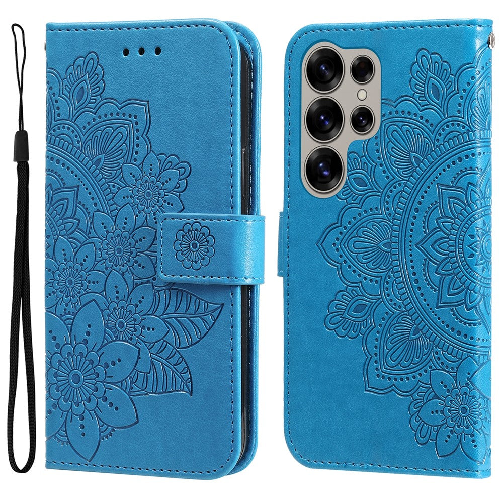 For Samsung Galaxy S25 Ultra Case Floral Pattern PU Leather Wallet Stand Phone Cover