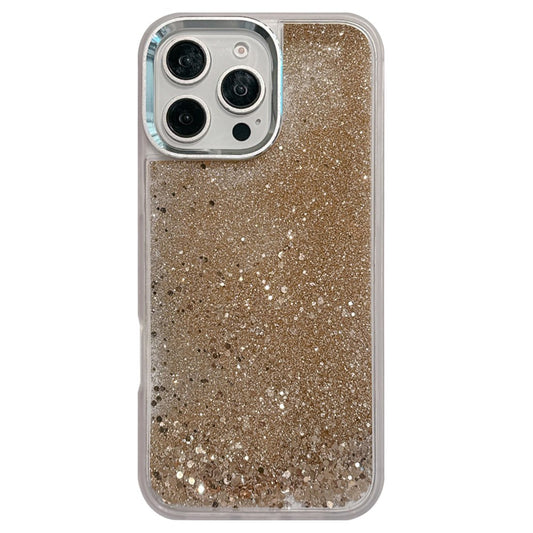 For iPhone 16 Pro Max Case Glitter Quicksand TPU+PC Shockproof Phone Cover