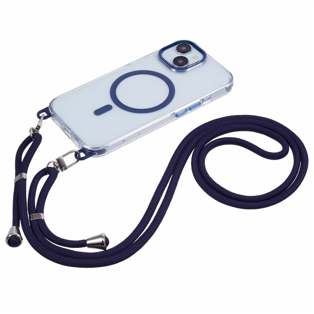For iPhone 14 Clear Case Compatible with MagSafe Shockproof PC+TPU Phone Cover with 150cm Long Lanyard