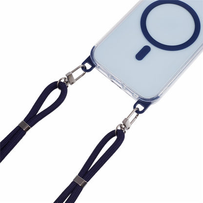 For iPhone 14 Clear Case Compatible with MagSafe Shockproof PC+TPU Phone Cover with 150cm Long Lanyard