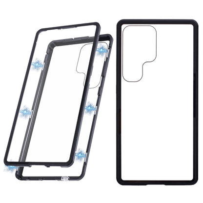 For Samsung Galaxy S25 Ultra Full Body Case Magnetic Tempered Glass Double-Sided Phone Case