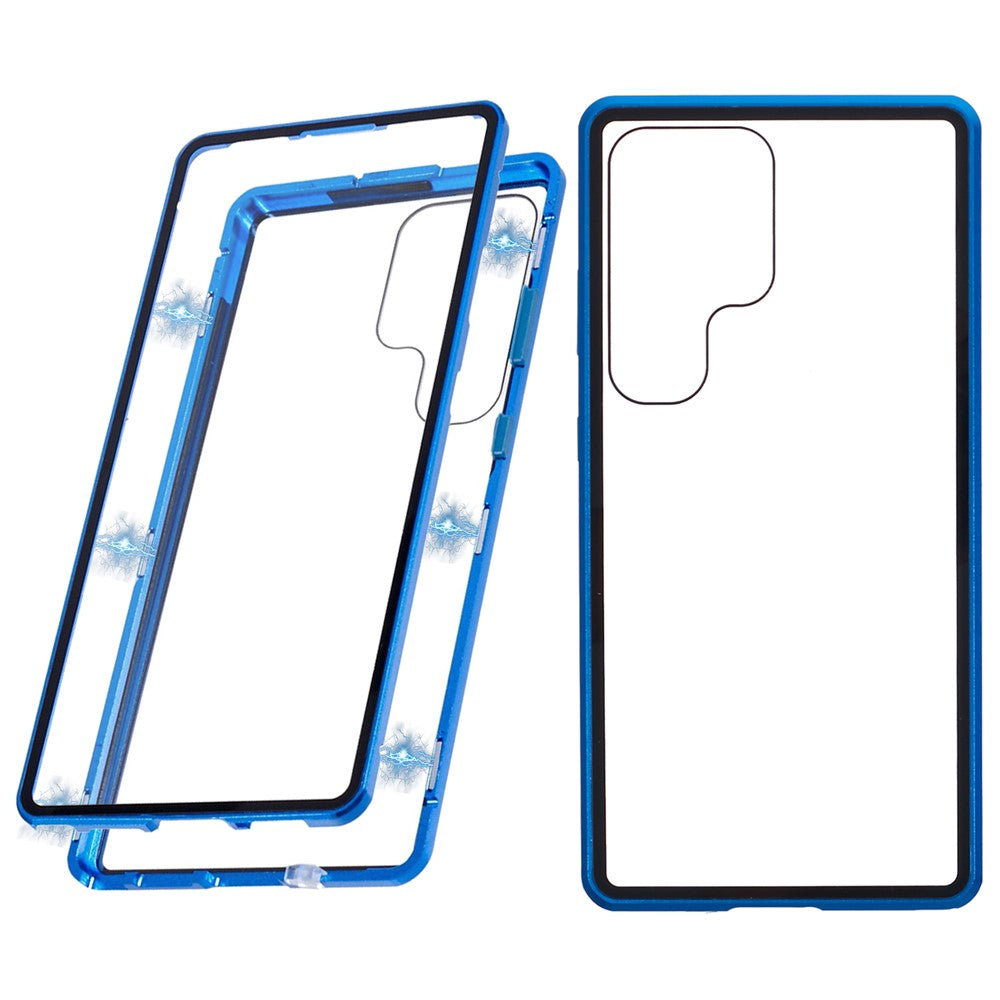 For Samsung Galaxy S25 Ultra Full Body Case Magnetic Tempered Glass Double-Sided Phone Case
