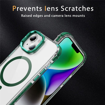 For iPhone 14 / 13 Clear Phone Case with Lens Kickstand Cover Compatible with MagSafe