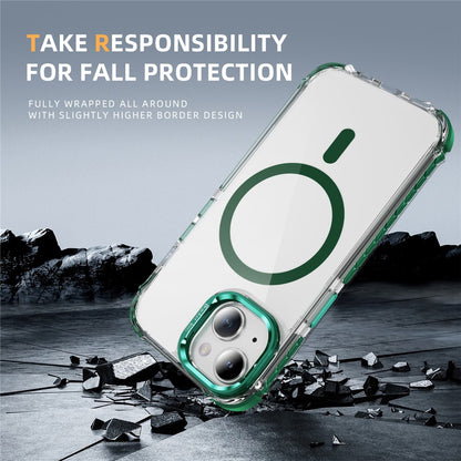 For iPhone 14 / 13 Clear Phone Case with Lens Kickstand Cover Compatible with MagSafe