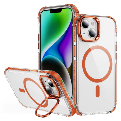 For iPhone 14 / 13 Clear Phone Case with Lens Kickstand Cover Compatible with MagSafe