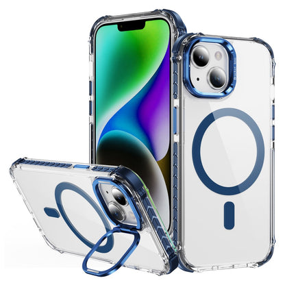 For iPhone 14 / 13 Clear Phone Case with Lens Kickstand Cover Compatible with MagSafe