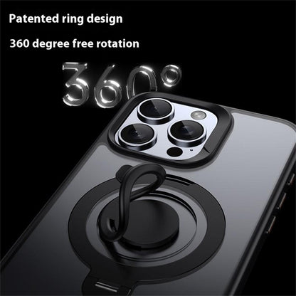 For iPhone 14 Pro Case Compatible with MagSafe Kickstand Matte PC+TPU Phone Cover with Silicone Ring