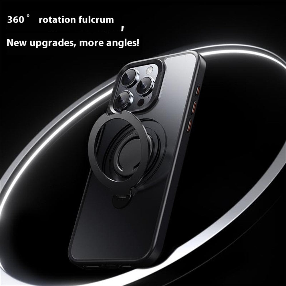 For iPhone 14 Pro Case Compatible with MagSafe Kickstand Matte PC+TPU Phone Cover with Silicone Ring