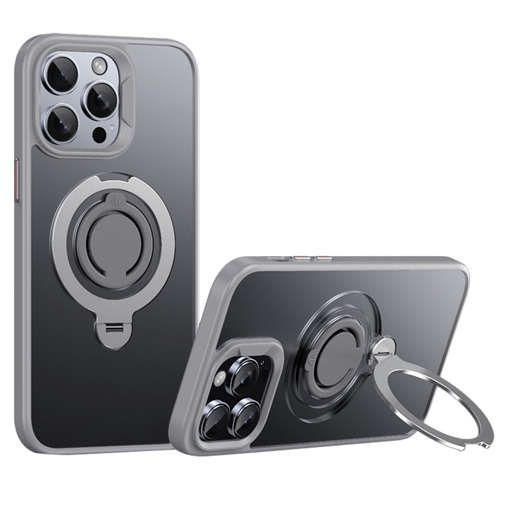 For iPhone 14 Pro Case Compatible with MagSafe Kickstand Matte PC+TPU Phone Cover with Silicone Ring